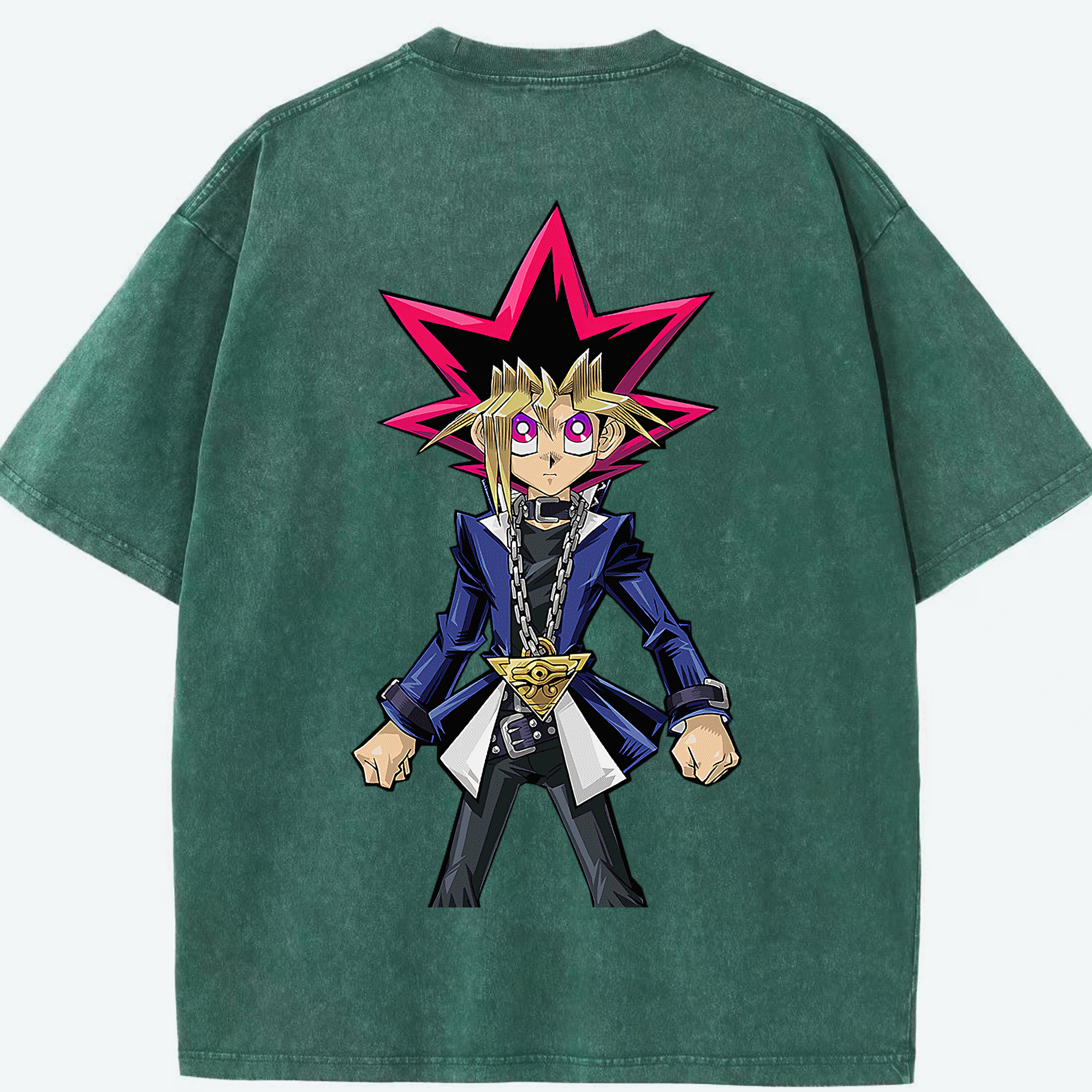 （画像用） 遊☆戯☆王 Yu-Gi-Oh! 綿100% ヴィンテージ風 半袖Tシャツ（背面プリント）